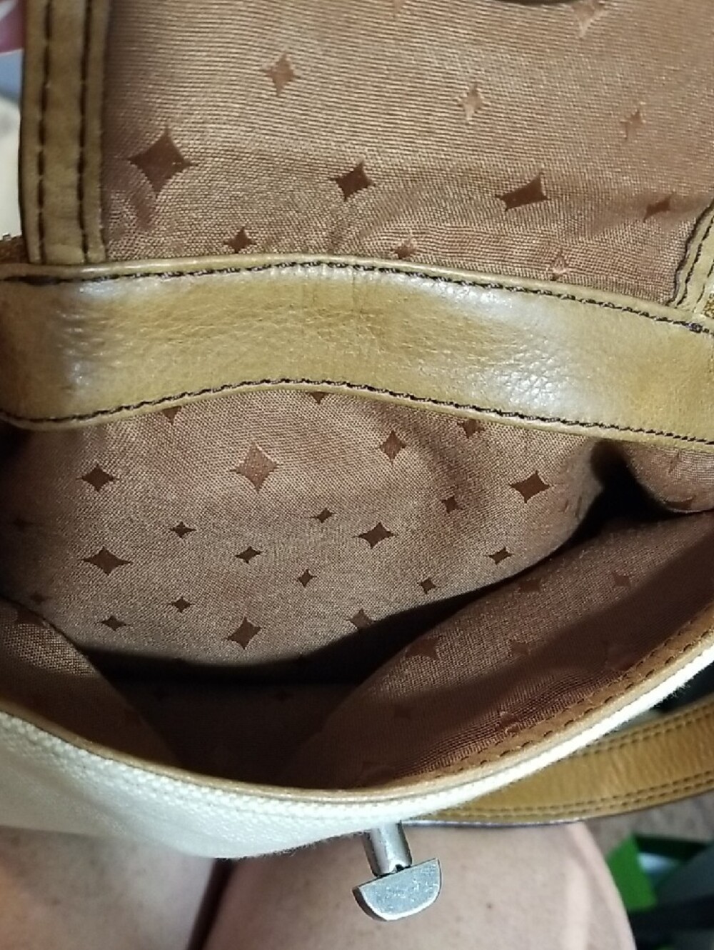 Fossil Cream and Brown Canvas Crossbody Bag - Picture 6 of 7